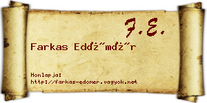 Farkas Edömér névjegykártya